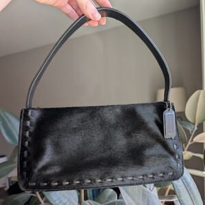 🏴 Coach Y2K Black Calf Hair West End Mini Hobo - 9470 🏴